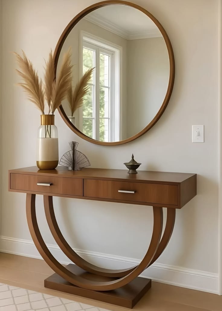 Curved-Leg Console Table — F012