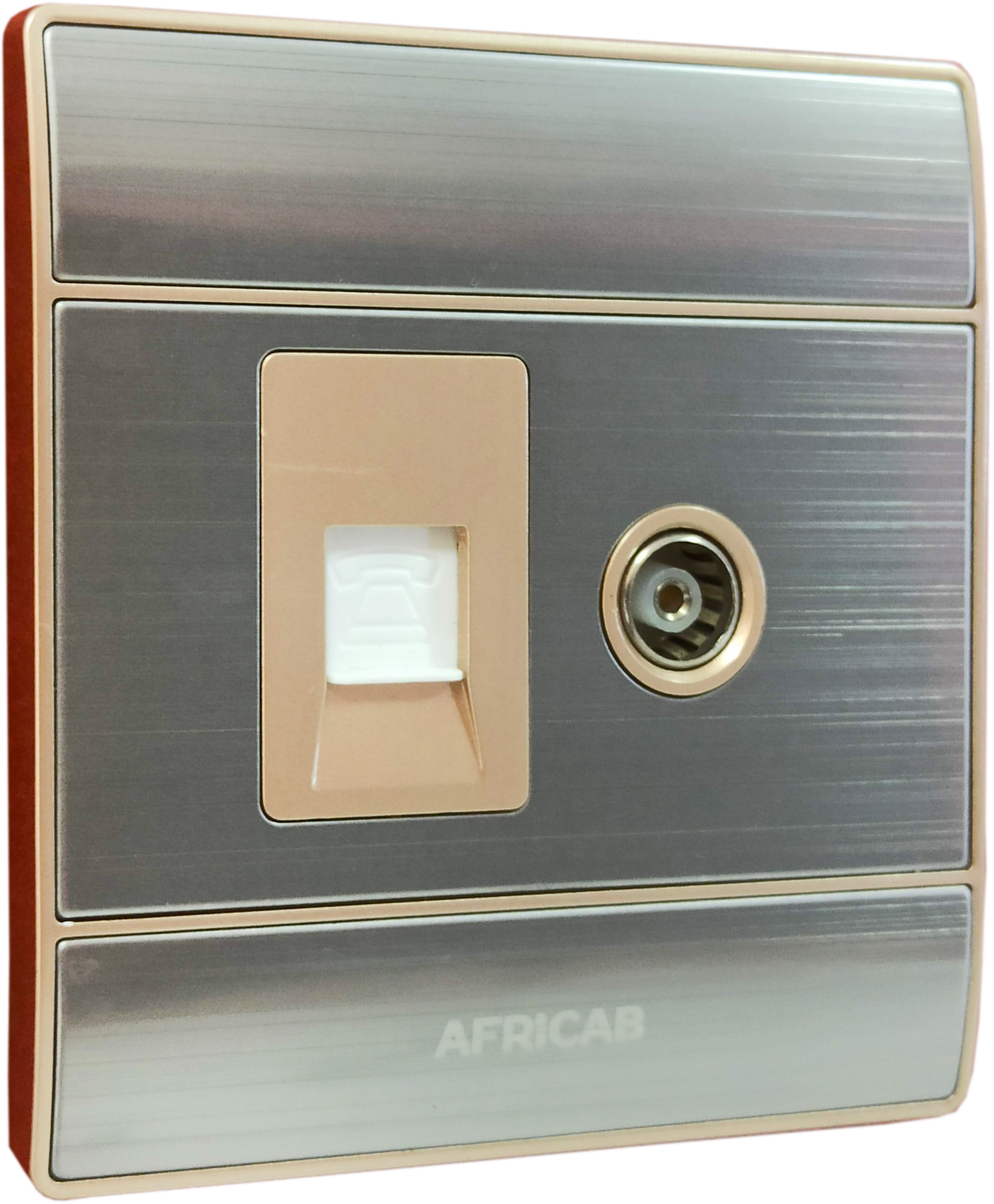 Africab Ss Series Switches & Socket 1Gang Tv + Tel Ss8708