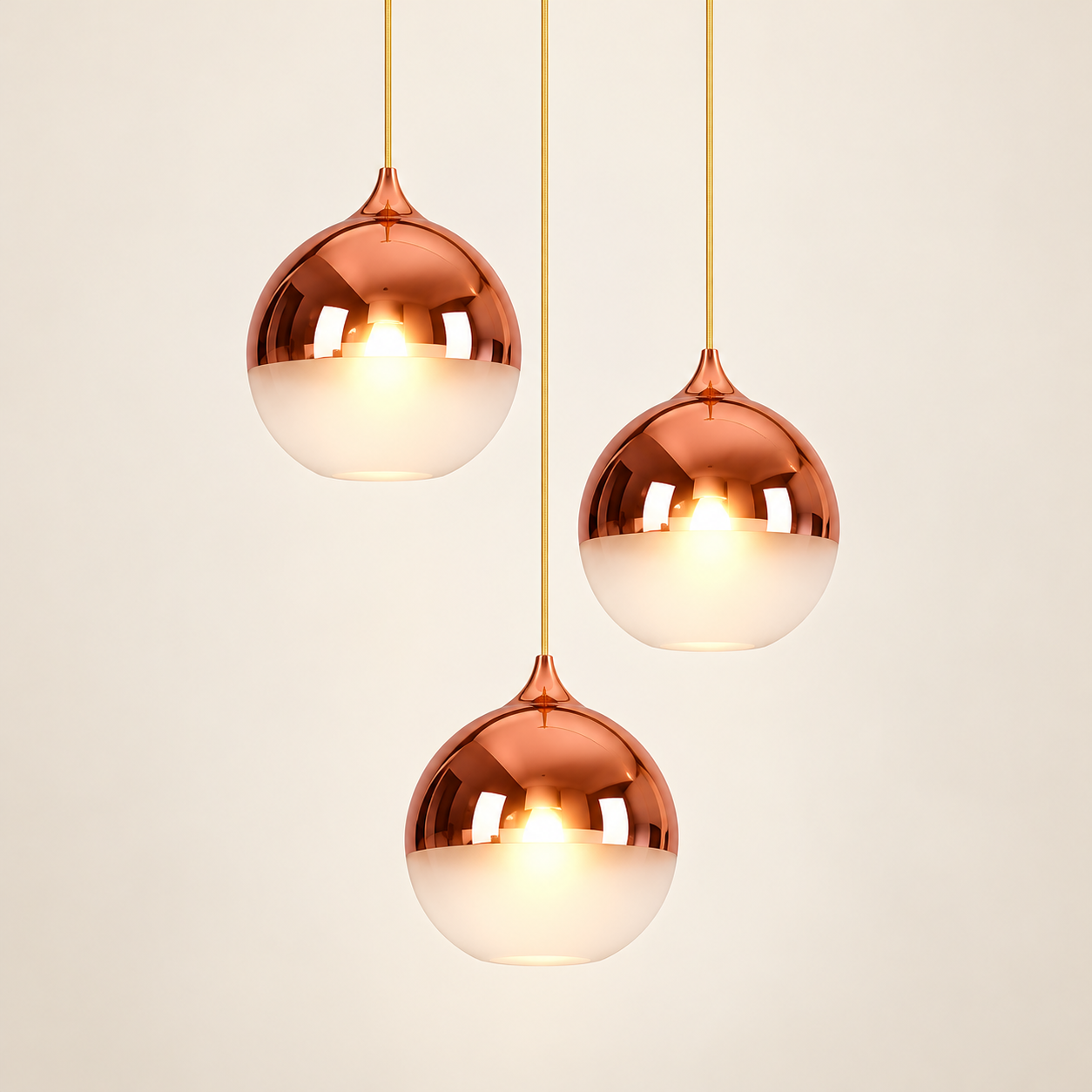 Be Lighting 4144/1 RGD three-piece pendant set