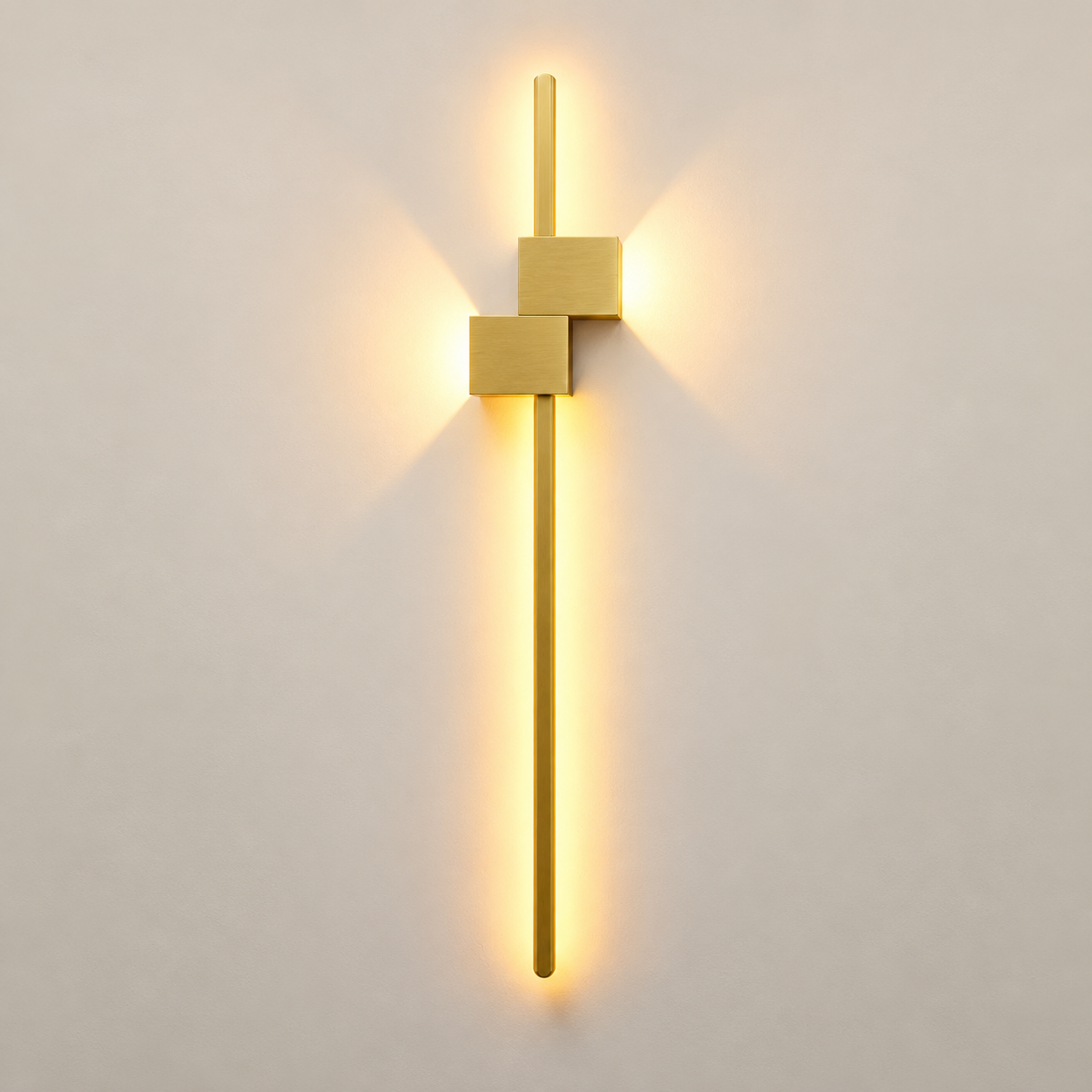 Be Lighting 2123 GAB gold vertical wall light