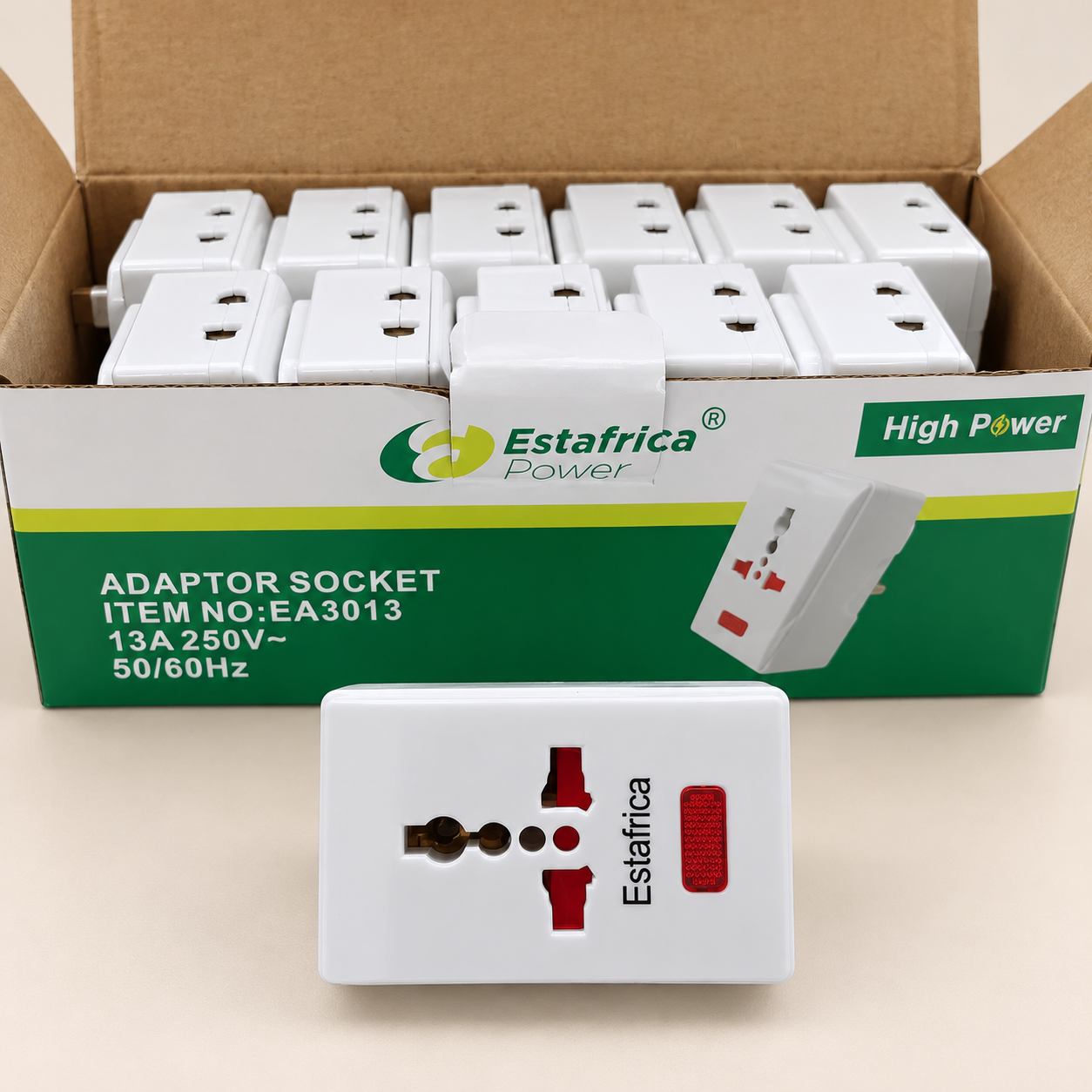 Estafrica EA3013 — adaptor socket yenye neon — picha ya katalogi