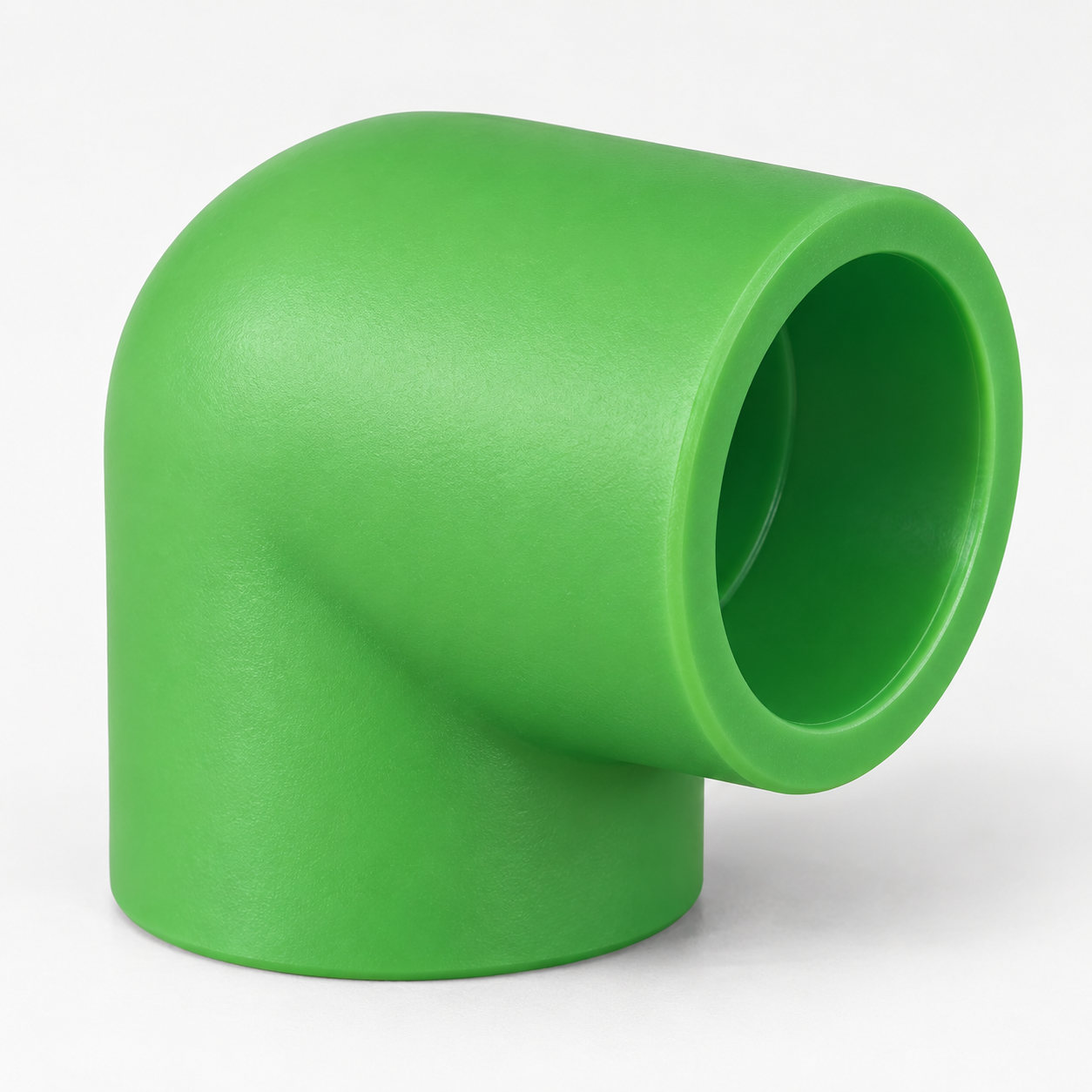Green PPR elbow — product family illustration