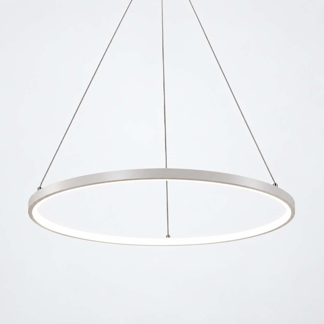 White ring pendant light